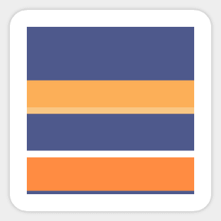 A pleasant combo of Purple Navy, White, Topaz, Rajah and Royal Orange stripes. Sticker